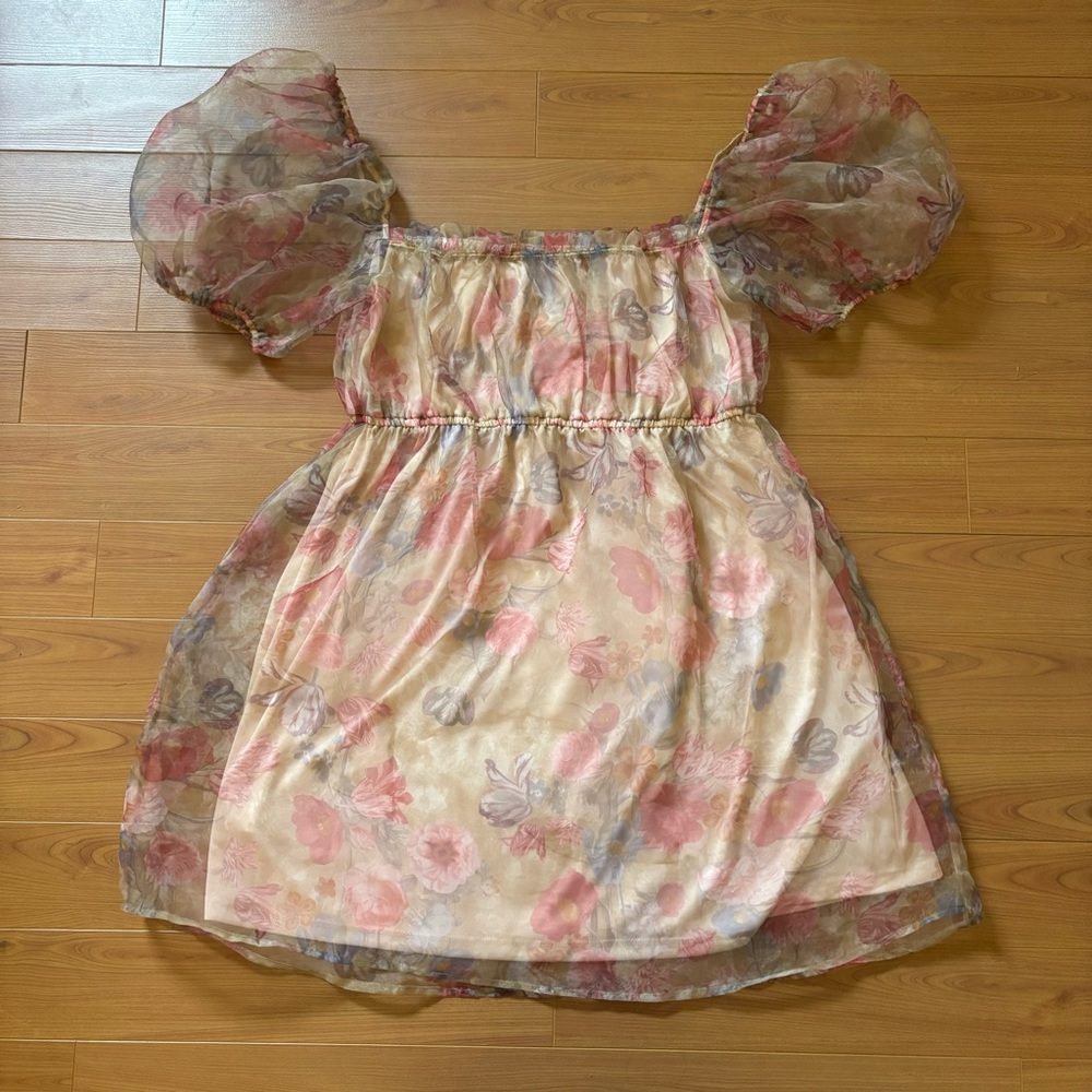 Selkie style floral mini dress size Large